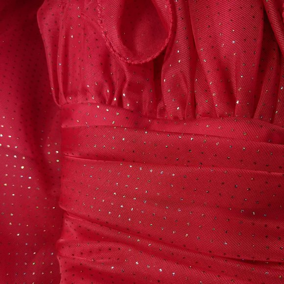 Red Strapless sparkle Prom Dress by Mike Benet Formals small Vintage! EUC! - Picture 5 of 17